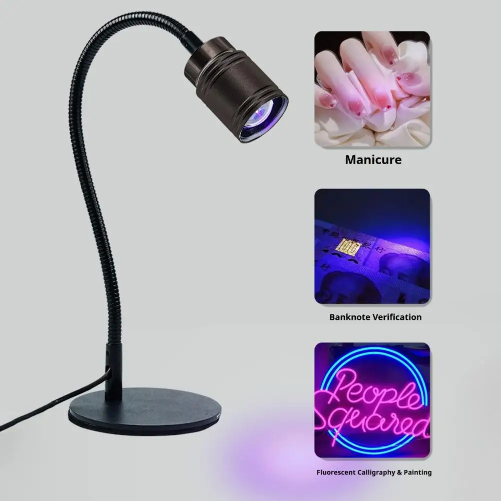 Gooseneck Nail Dryer Light Quick Dry Portable UV Curing Light Flexible Adjustable LED Nail Lamp Gel Polish With Heavy Duty Base
