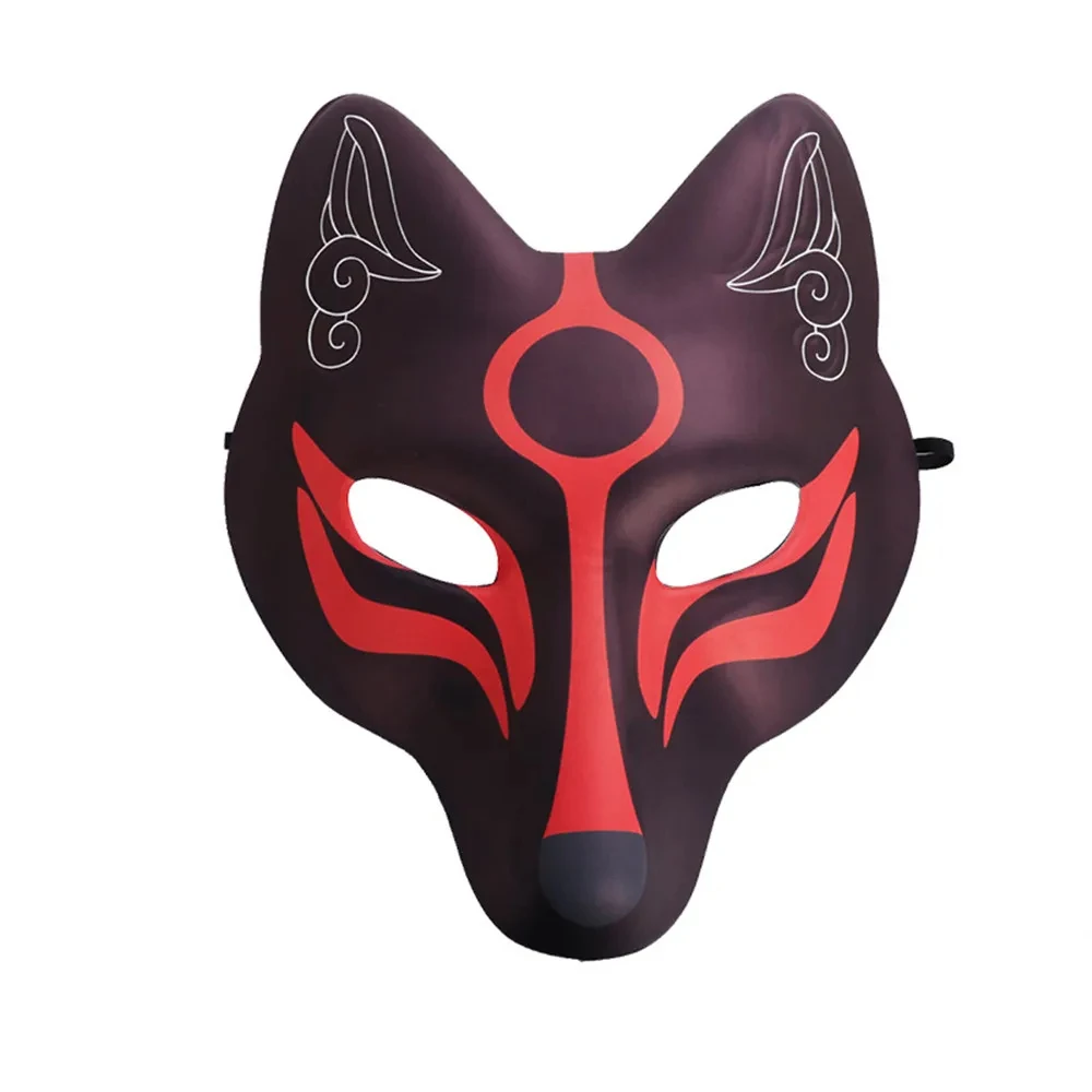 Masque peint à la main en papier blanc, accessoire de Costume d'halloween, masque de Cosplay pour événements sur le thème du renard, bricolage