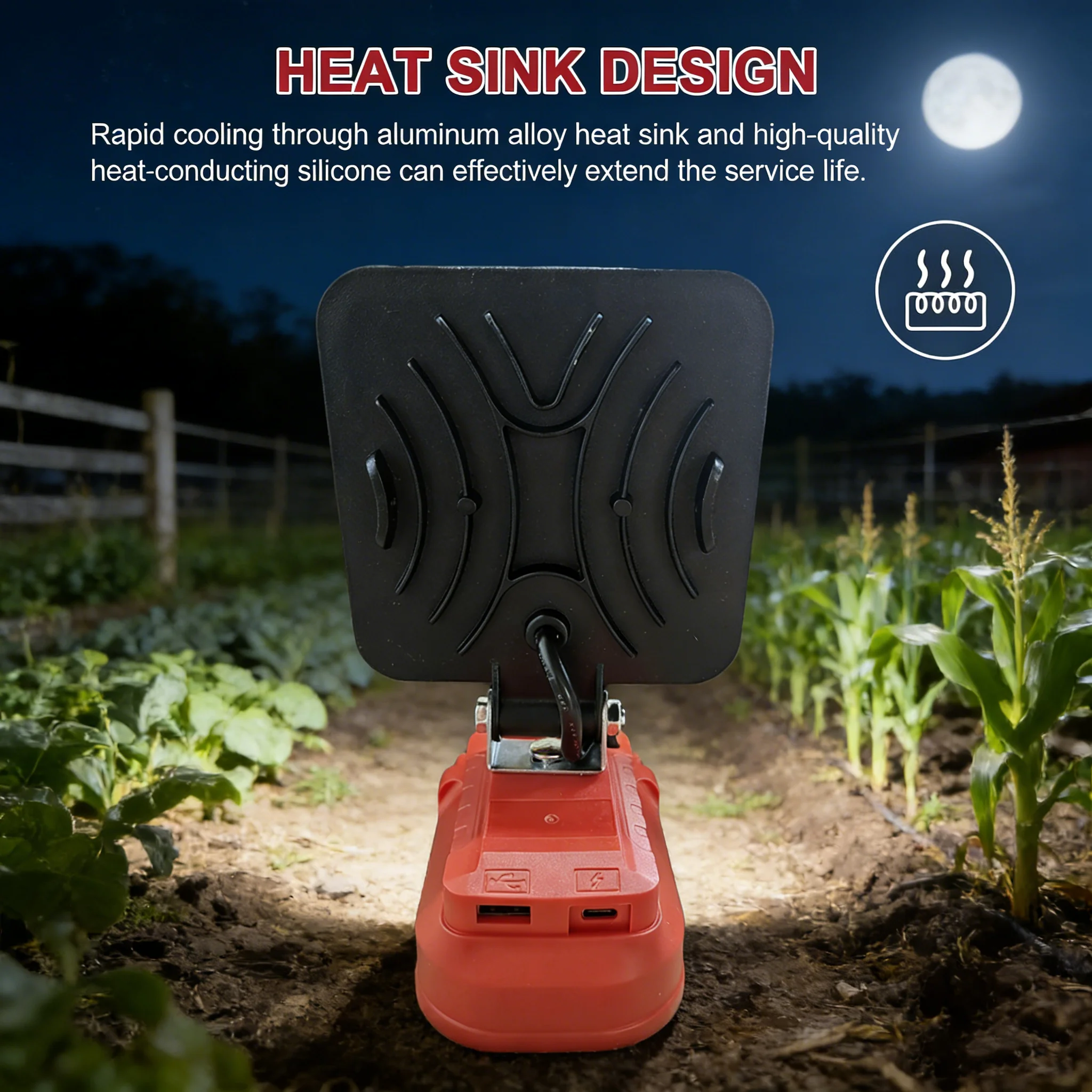 

4 Inch USB Type-C Rechargeable LED Work Light, Cordless Emergency Work Lamp Fit Makita Dewalt Milwaukee 18V-21V, Portable