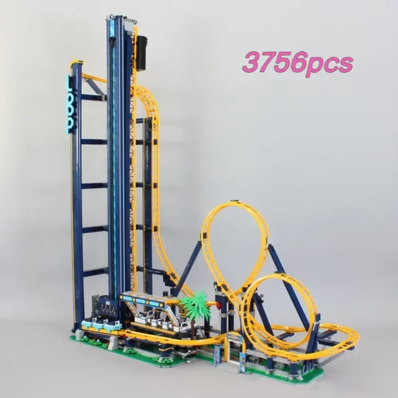 2026 3756pcs Creative Splicing Toy Loop Coaster Puzzle Model Home Decor Building Block Brick Suitable For Birthday Festival Gift