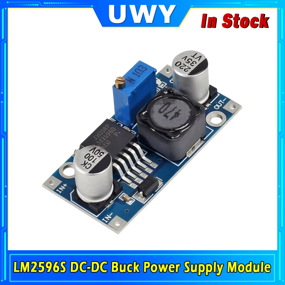 5PCS LM2596 DC-DC Step Down Buck Converter Module Wide Input 3.0-40V Adjustable Output 1.5-35V Voltage Regulator Board