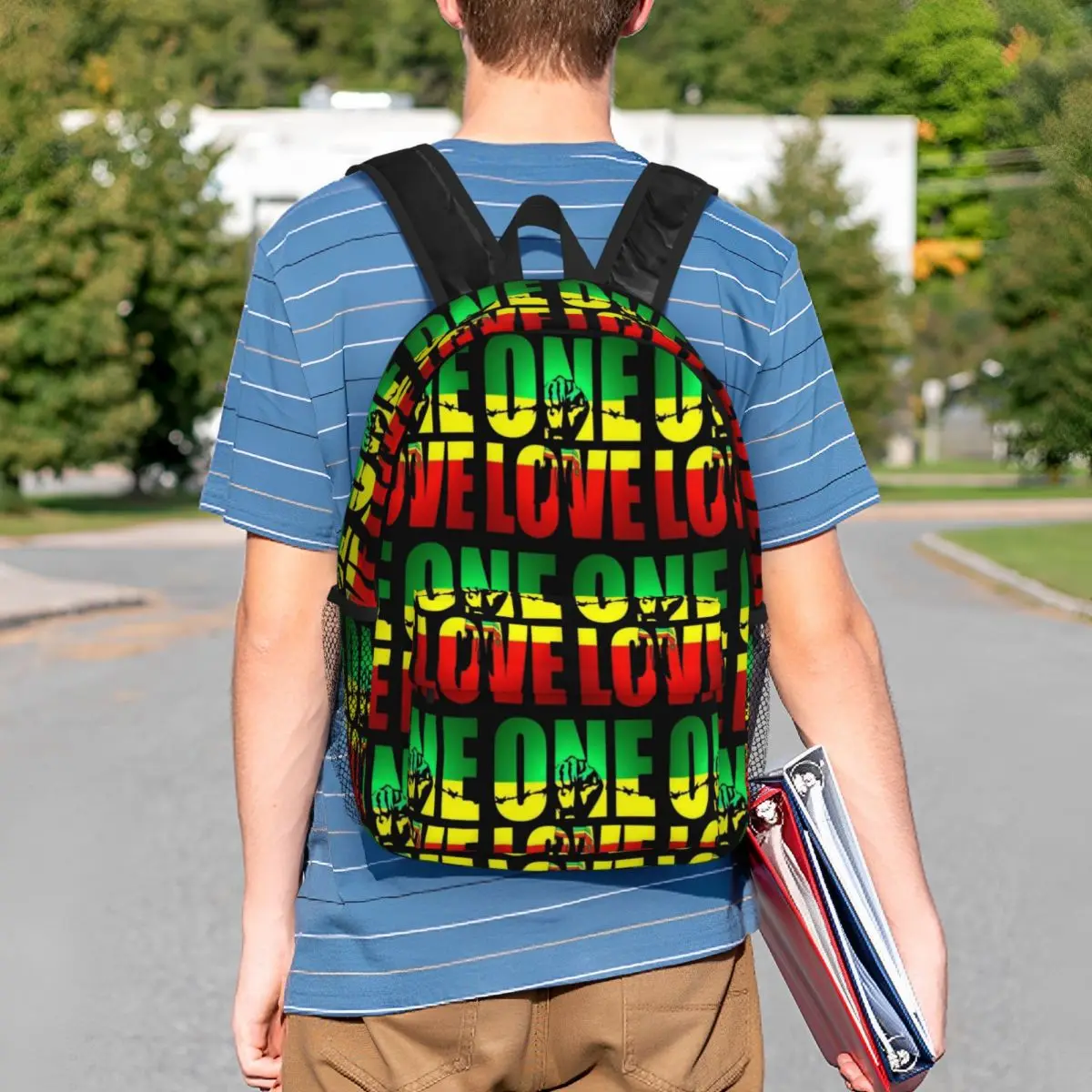 Harajuku Vintage Style Arts Bob Marley One Love Backpack Student BookBag Boys Girls School Bag Computer Shoulder Bags