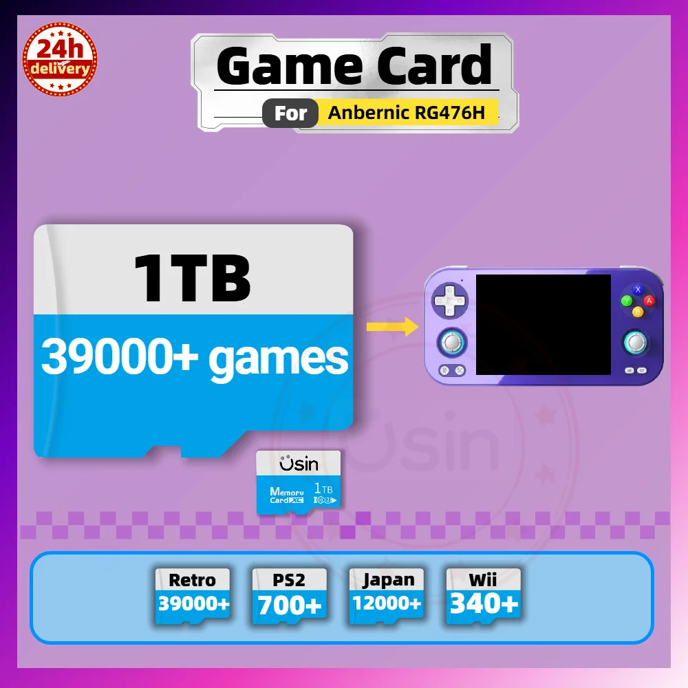 

Игровая SD-карта для Anbernic RG476H Ретро-игр PSP PS1 Память TF Игровая консоль Портативная портативная Plug & Play 1 ТБ 512G 256G 128G