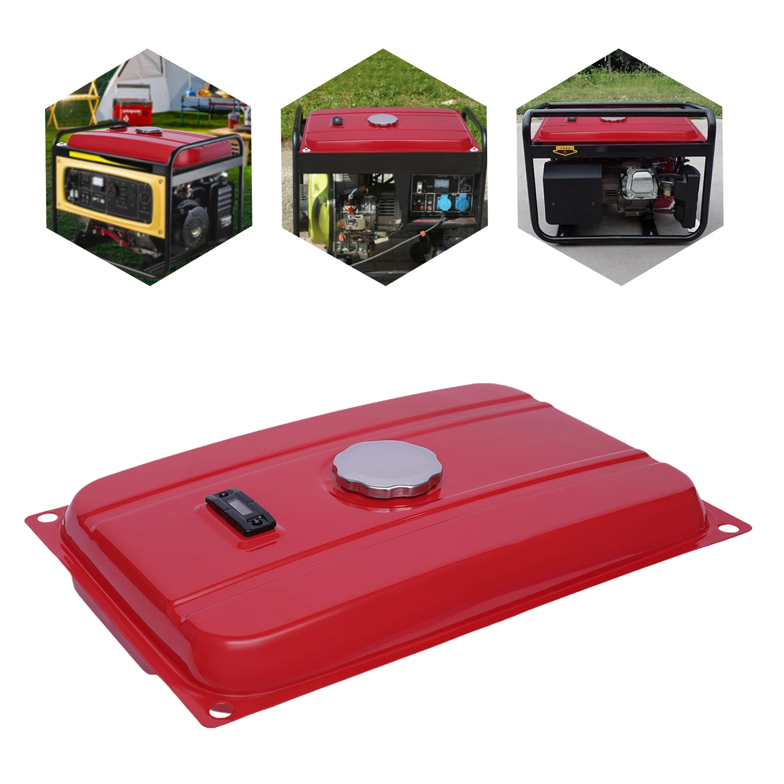 5 Gallon Portable Generator Fuel Tank Gas Tank Generator Petcock Fuel Container About 15L Red