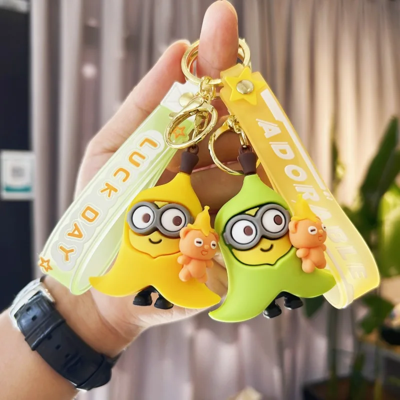 Despicable Me Minions Anime Peripheral Cartoon Cute Cross-dressing Figure Keychain Creative Personalized Bag Pendant Accessories