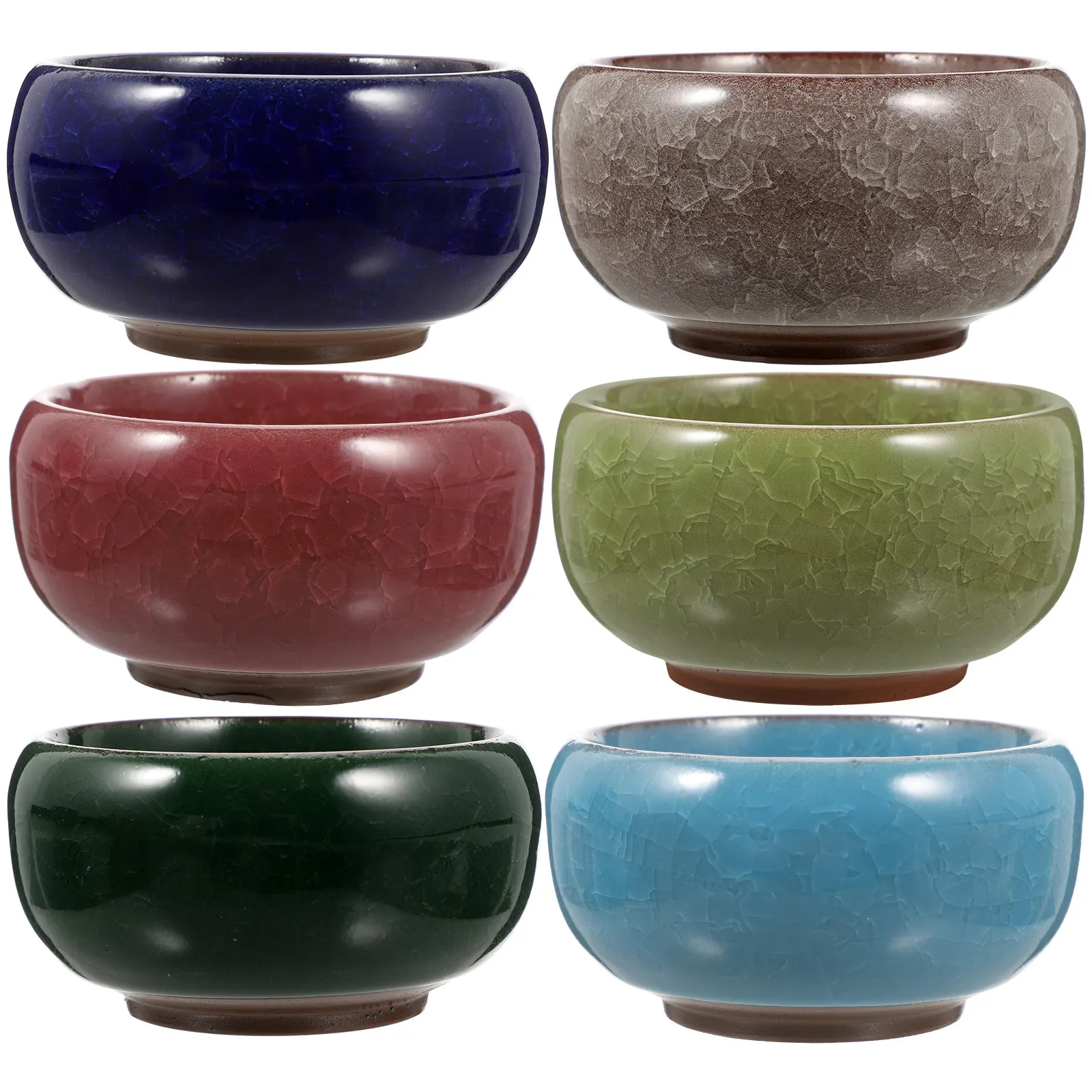 

6Pcs Ceramic Succulent Pots Small Flowerpots with Drain Hole for Plants Cactus Garden Indoor Balcony Window Desk Decor