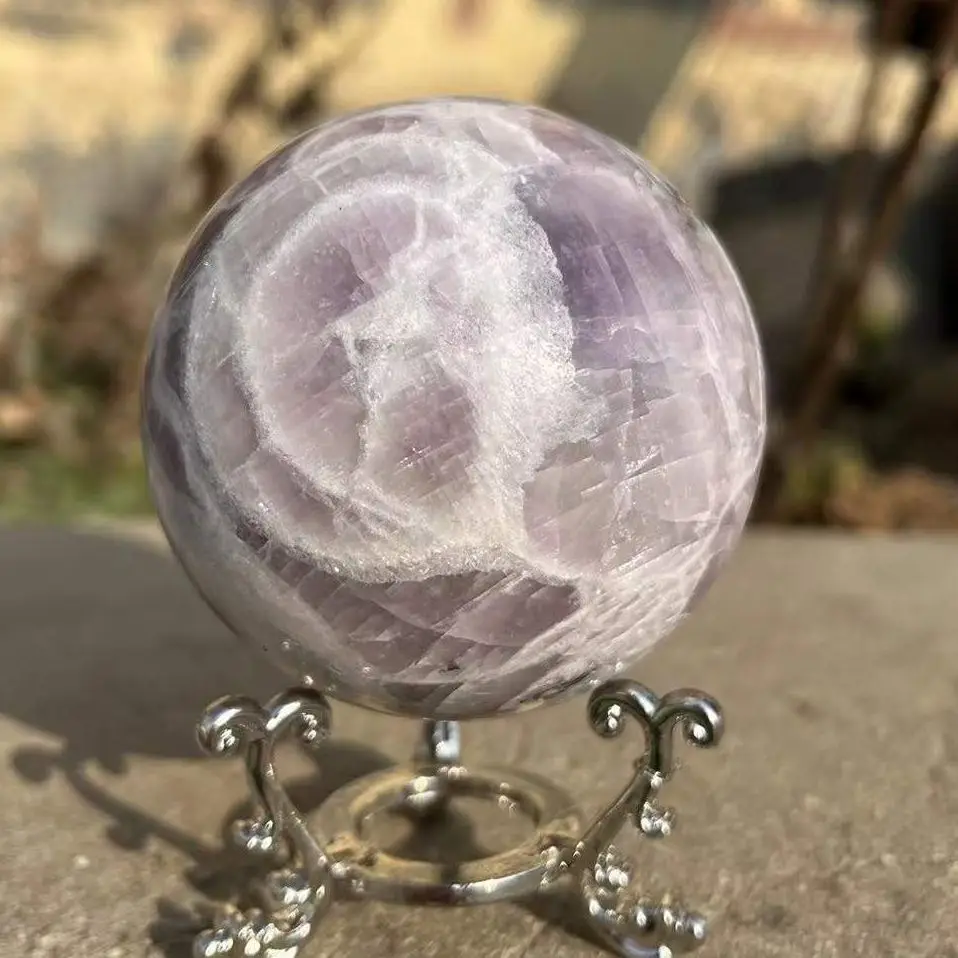 Natural Ziyun Crystal Ball for Home Decoration, High Quality Sphere, Mother Stone, 60-65mm, 1Pc