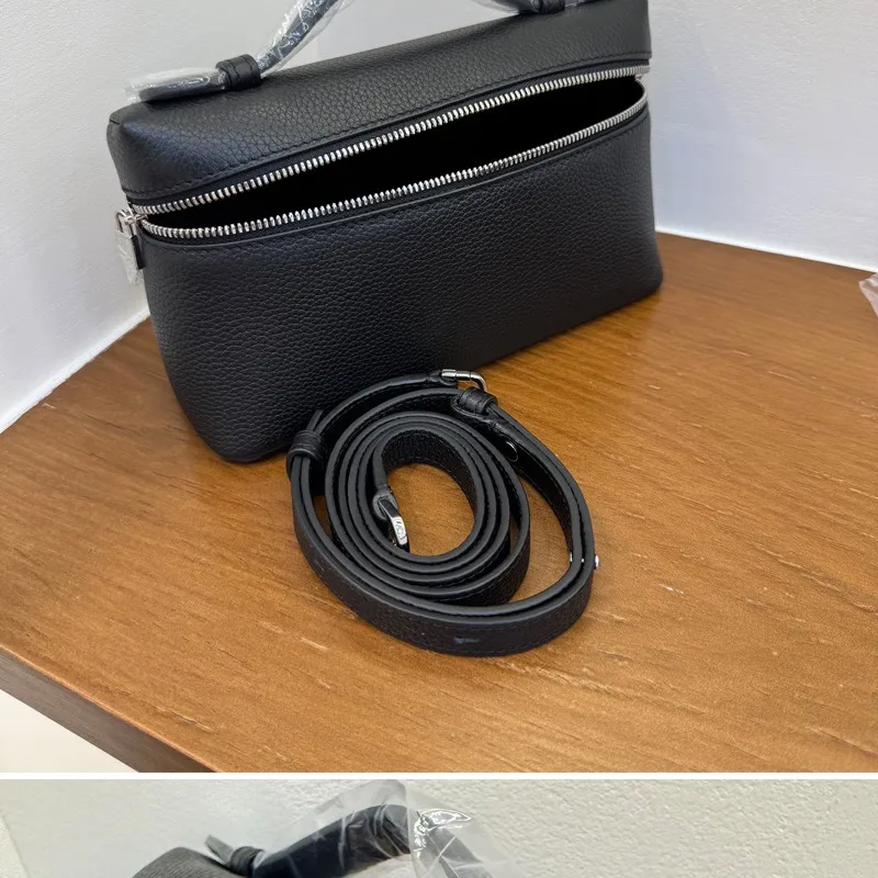 

Высококачественная сумка-бокс для обеда из воловьей кожи первого слоя, простой рюкзак с узором личи, универсальная портативная сумка-мессенджер на одно плечо