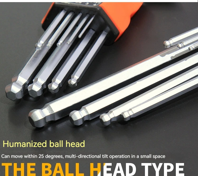 9PCS L Typ Doppel-Ende-Schraubendreher Inbusschlüssel Set Inbusschlüssel Hexagon Flache Kugel Torx Stern Kopf Spanner schlüssel Set Hand Werkzeuge – Detail 2