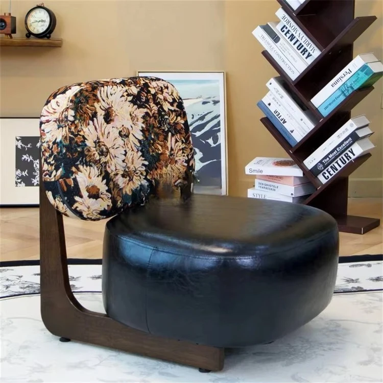 * Modern Minimalist Sofa Chair Cute Single Chair Solid Wood Leisure Small Sofa Chair