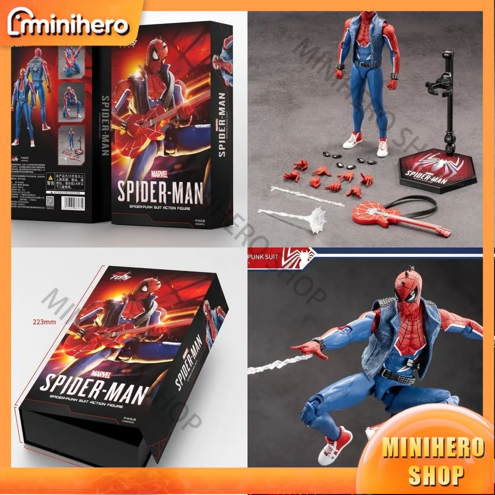 

В наличии: Коллекционная фигурка ZD Toys Zhongdong Official Spider-Man Punk Costume с подвижными суставами, модель игрушки.
