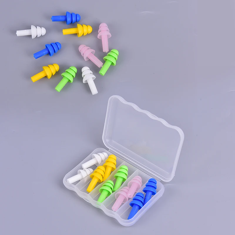 

(LA)[SH]5Pairs Silicone Ear Plugs Sleep Earplugs Noise Reduction Swimming Earplugs