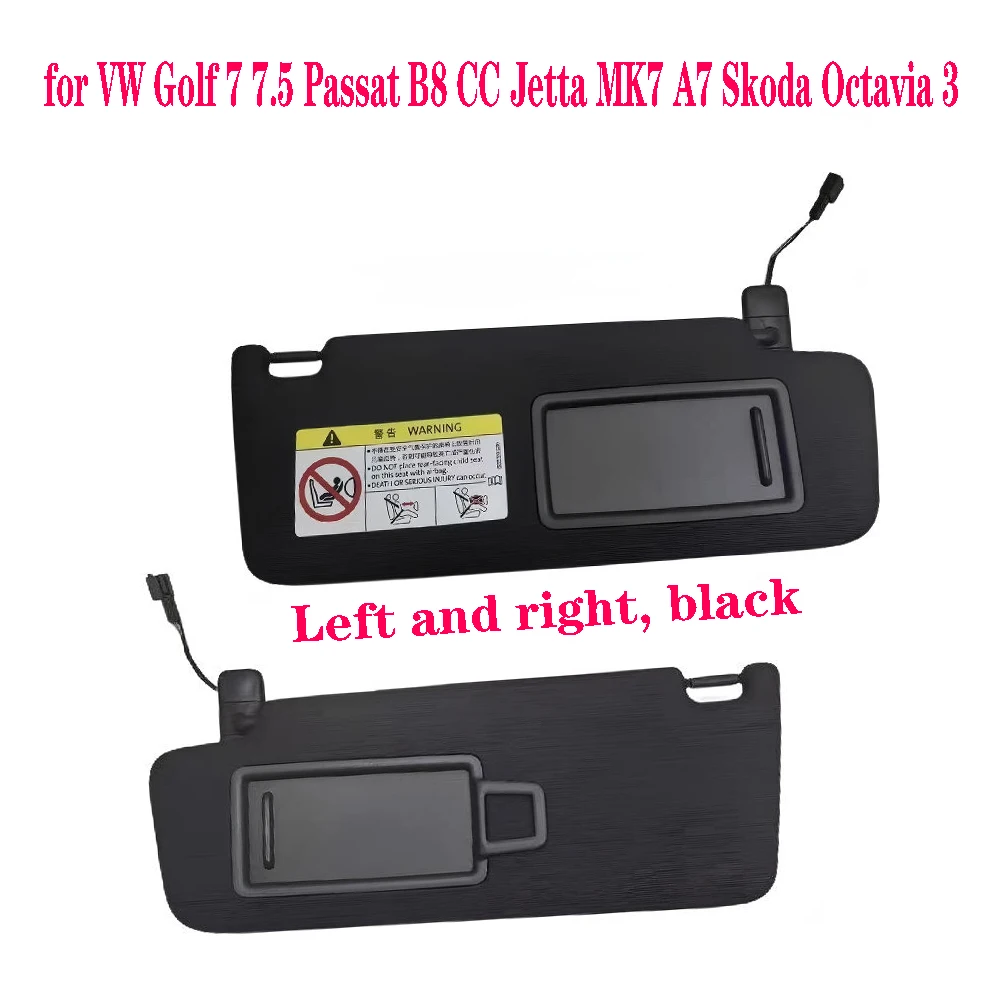 

1/2PCS Grey Interior Sun Visor Make Up Mirror for VW Golf 7 7.5 Passat B8 CC Jetta MK7 A7 Skoda Octavia 3 5G0857551 5G0857552