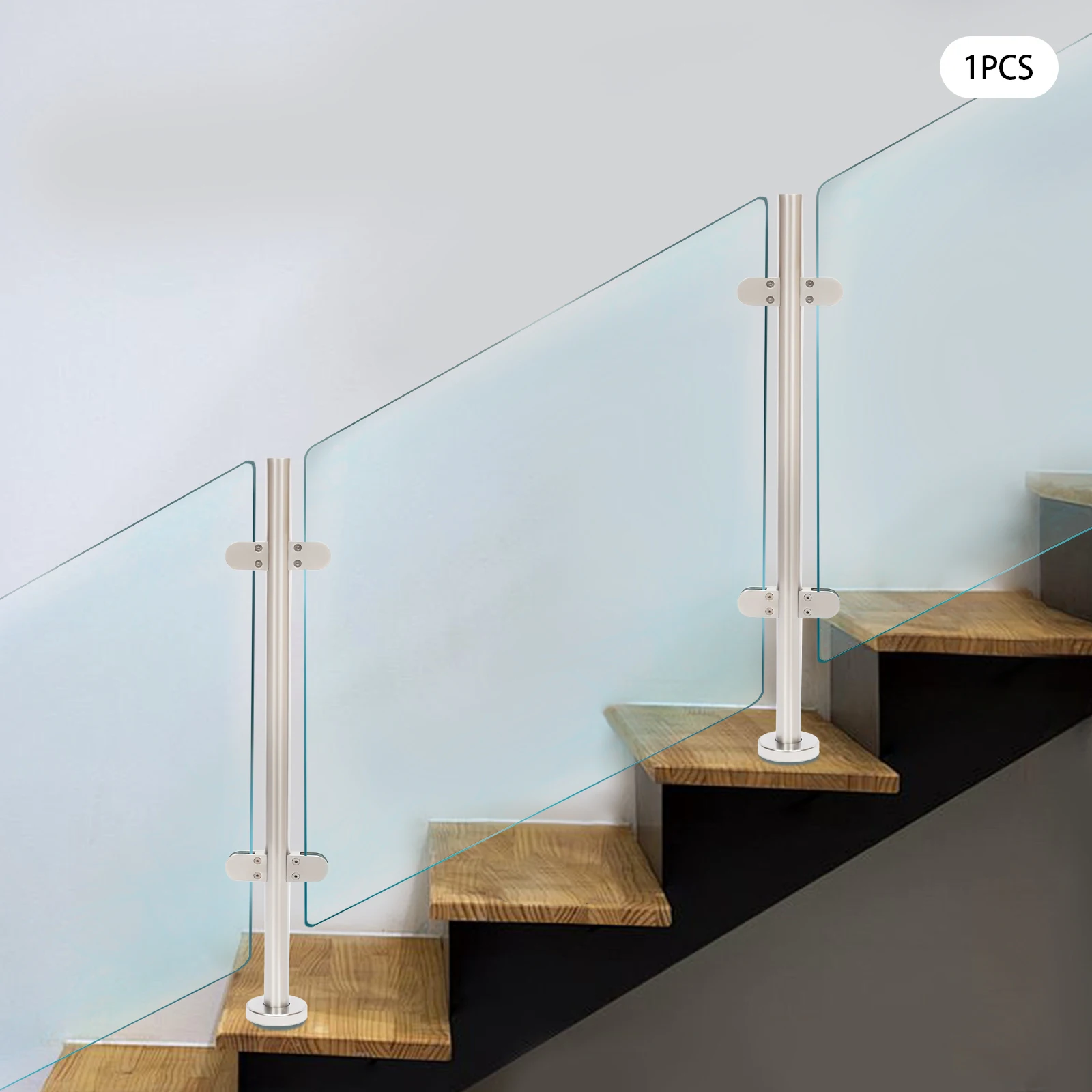 Glass Railing Post Glass Balustrade Railing Post 304 Stainless Steel Railing Fence Pole Handrail Garden Fencing 90CM Middle Post