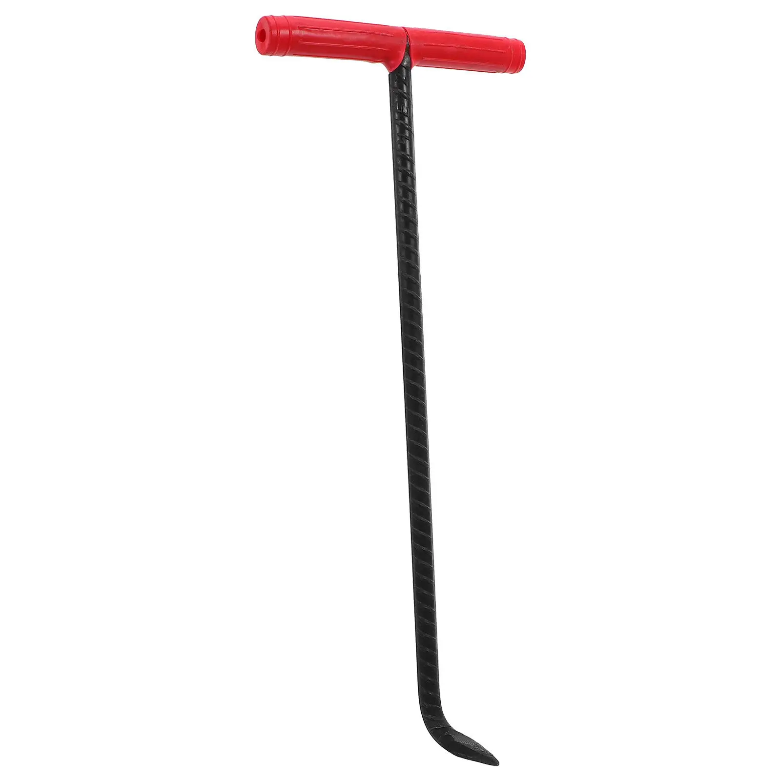 Heavy Duty Iron Manhole Cover Lifter T Hook Design Sewer Cover Puller Grate Lift Tool Manhole Lid Hook Sliding Door Lifter