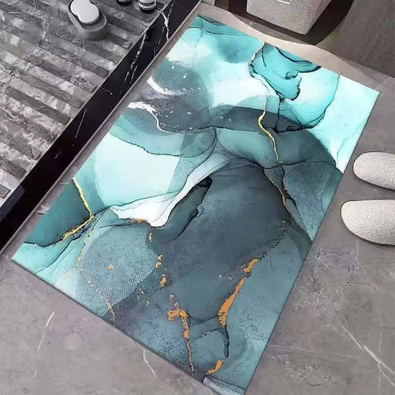 

RAKKS Diatom Mud Bathroom Floor Mat Marble Pattern Anti-Fouling Non-Slip Easy To Care Foot Mat Bathroom Door Absorbent Mat