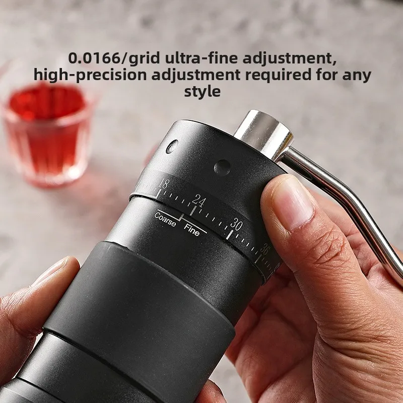 مطحنة قهوة يدوية احترافية، نسخة مطورة، مع جسم معدني كامل، تصميم مضاد للانزلاق، مطحنة محمولة، أسنان شبح