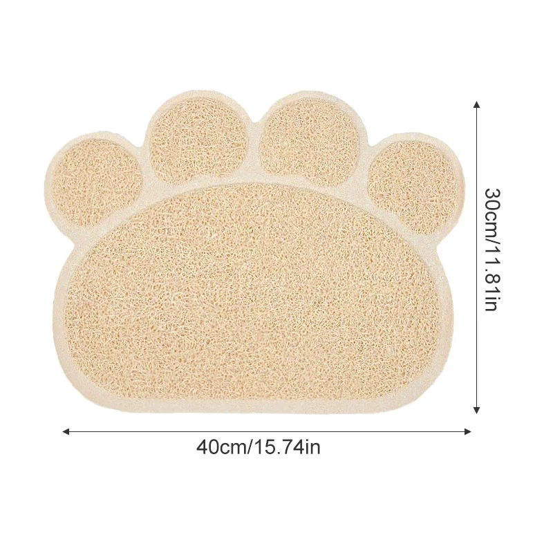 PVC Pet Mat Non-slip Claw-shaped Cat Litter Rub Feet Cat Toilet Dog Puppies Feeding Mat Cute Dish Bowl Food Feed Placement