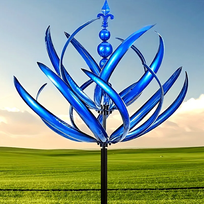1pcs Metal Wind Spinner Kinetic Art for Outdoor Garden Yard Decor Floral Windmill Stake Lawn Ornament Garden decoration windmill
