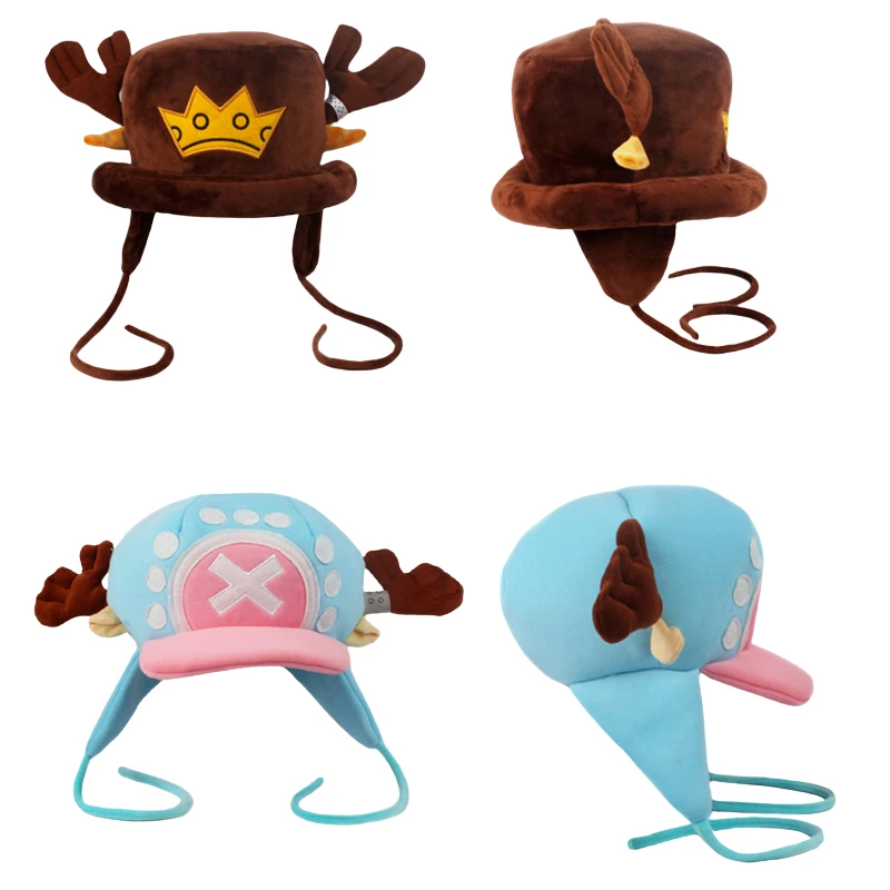 Anime Kawaii One Piece Tony Tony Chopper Cosplay Plush Toys Hats Cute Cotton Warm Stuffed Fashion Accessories Peluche Dolls Caps