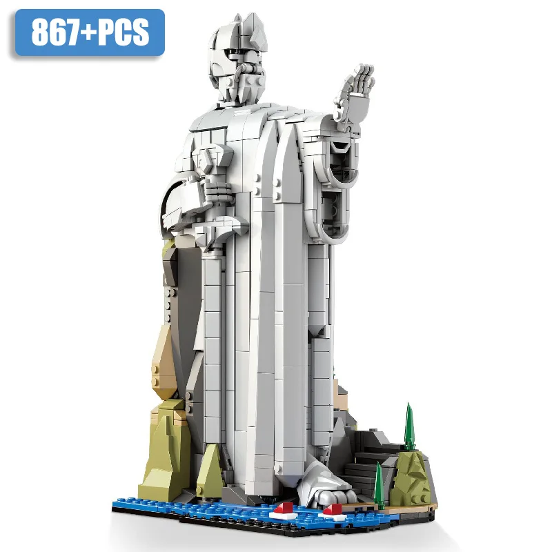 Creative MOC The Argonath Kit Pillar Of The kings Building Blocks Bricks Set MOC King Sculpture Model Toys For Boy Adult Gifts image 3