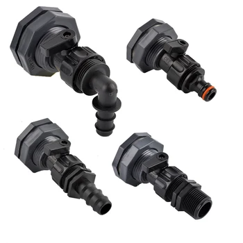 PVC-Schottverschraubung mit 3/4-Gewinde, Rohrverbinder für Regenfass, Gartenschlauch-Adapter, Zapfsatz, Wassertank, Gallonen-Ablaufeimer