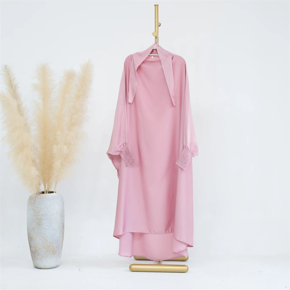 Eid Kids Prayer Garment Dress Muslim Girls Long Hijab Turkey Abaya Dresses Islamic One Piece Hooded Full Cover Robe Ramadan