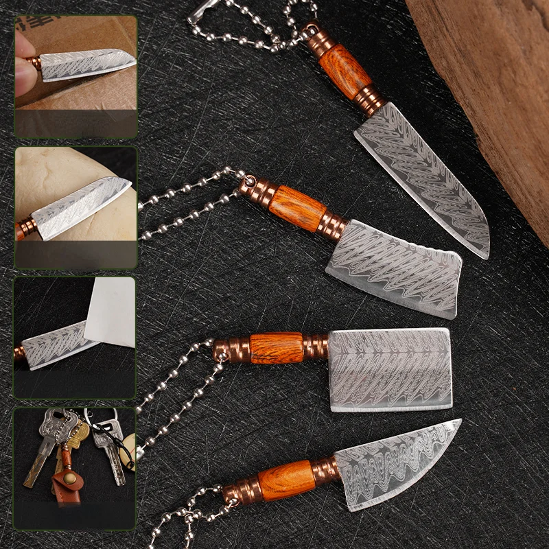 EDC Portable Mini Kitchen Knife Stainless Steel Knife Disassembly Express Knife Cutting Fruit Keychain Decorative Knife