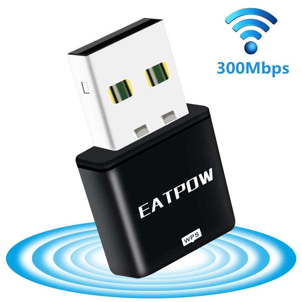 EATPOW-tarjeta de red de 2,4 GHz, Chipset RTL8192, Dongle Wifi inalámbrico USB, 2,4G, 300Mbps, adaptador WiFi USB para PC, ordenador portátil