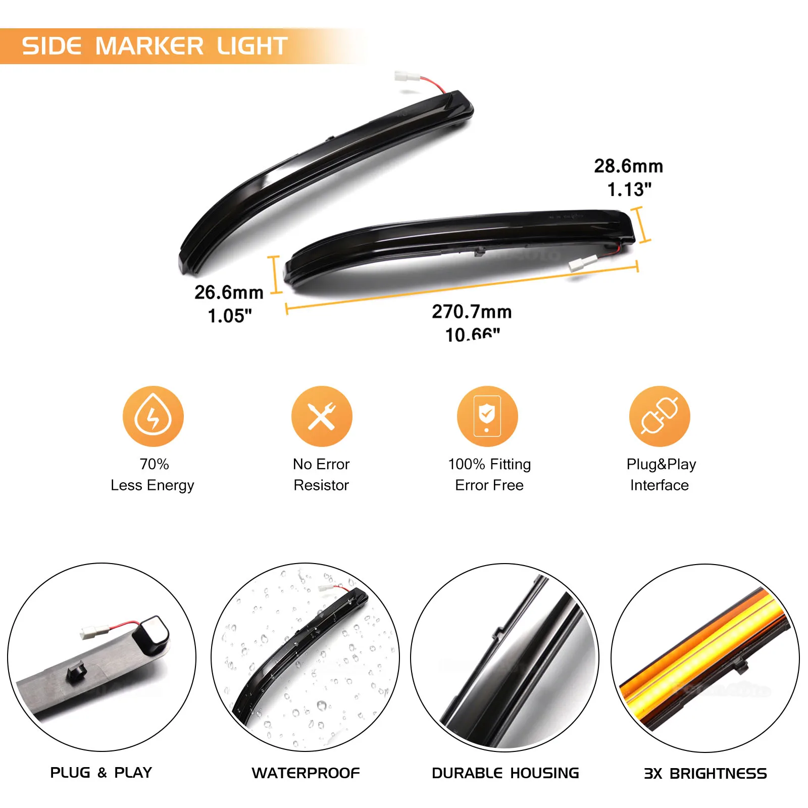 2PCS LED Dynamic Flashing LED Side Mirror Indicator Turn Signals For Peugeot 3008 P84 5008 T87 Citroen C5 Aircross 2017-2021