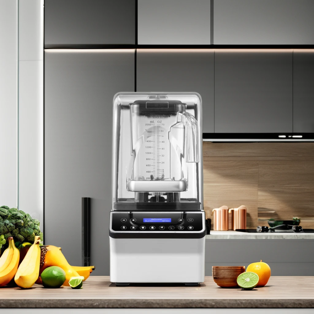 Commercial Electric Soundproof Low Noise 1800W Power Juicer Machine 2L Blender Machine Food Processor Mixer