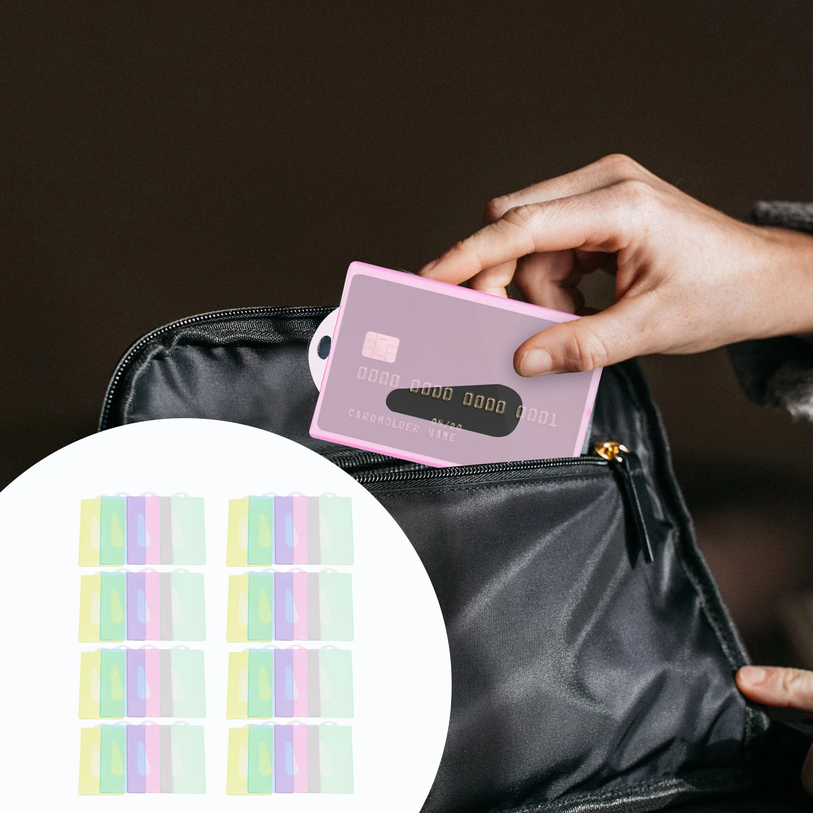 40 قطعة حاملي بطاقات البنك المضادة للمغناطيسية خفيفة الوزن المحمولة معرف شارة حماة بطاقات الهوية حامل بطاقات غطاء شارة حامل