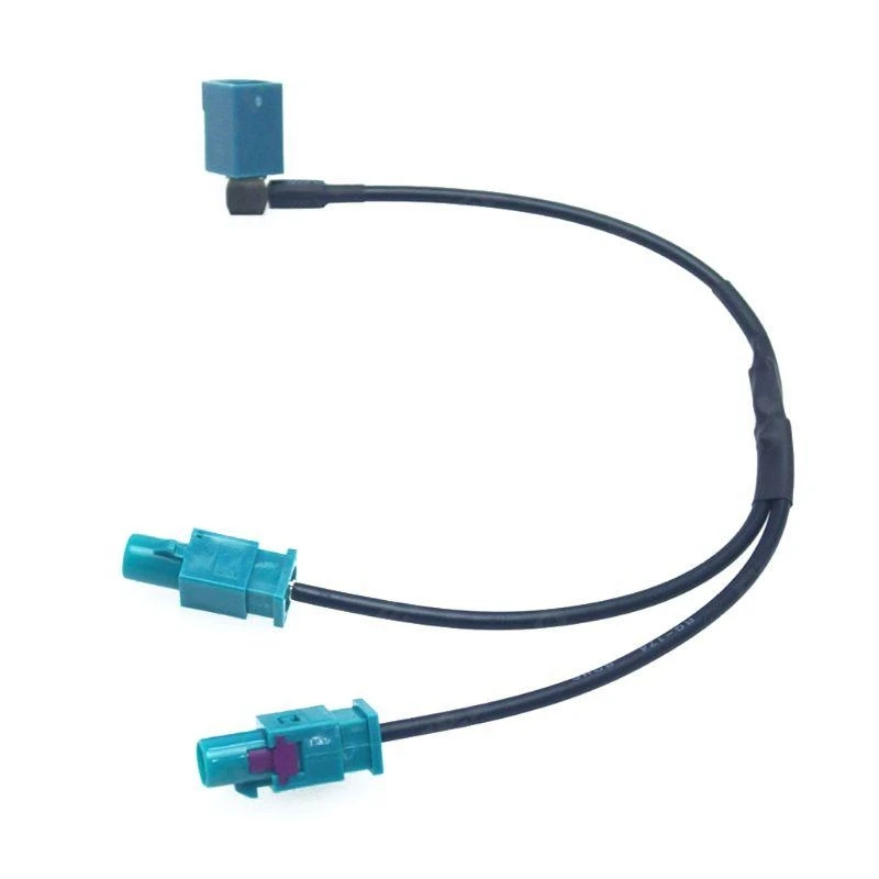 Dual-Male Fakra Y-Splitter to Female Fakra Antenna Adapter Cable for,for VW//for Car Stereo GPS Navigation FM Radio