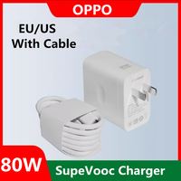 OPPO 80W SuperVOOC Charger EU US Fast Charging Power Adapter For OPPO Reno 13 12 11 9 Pro Find X8 X7 X6 X5 Pro Ace 2 USB C Cable