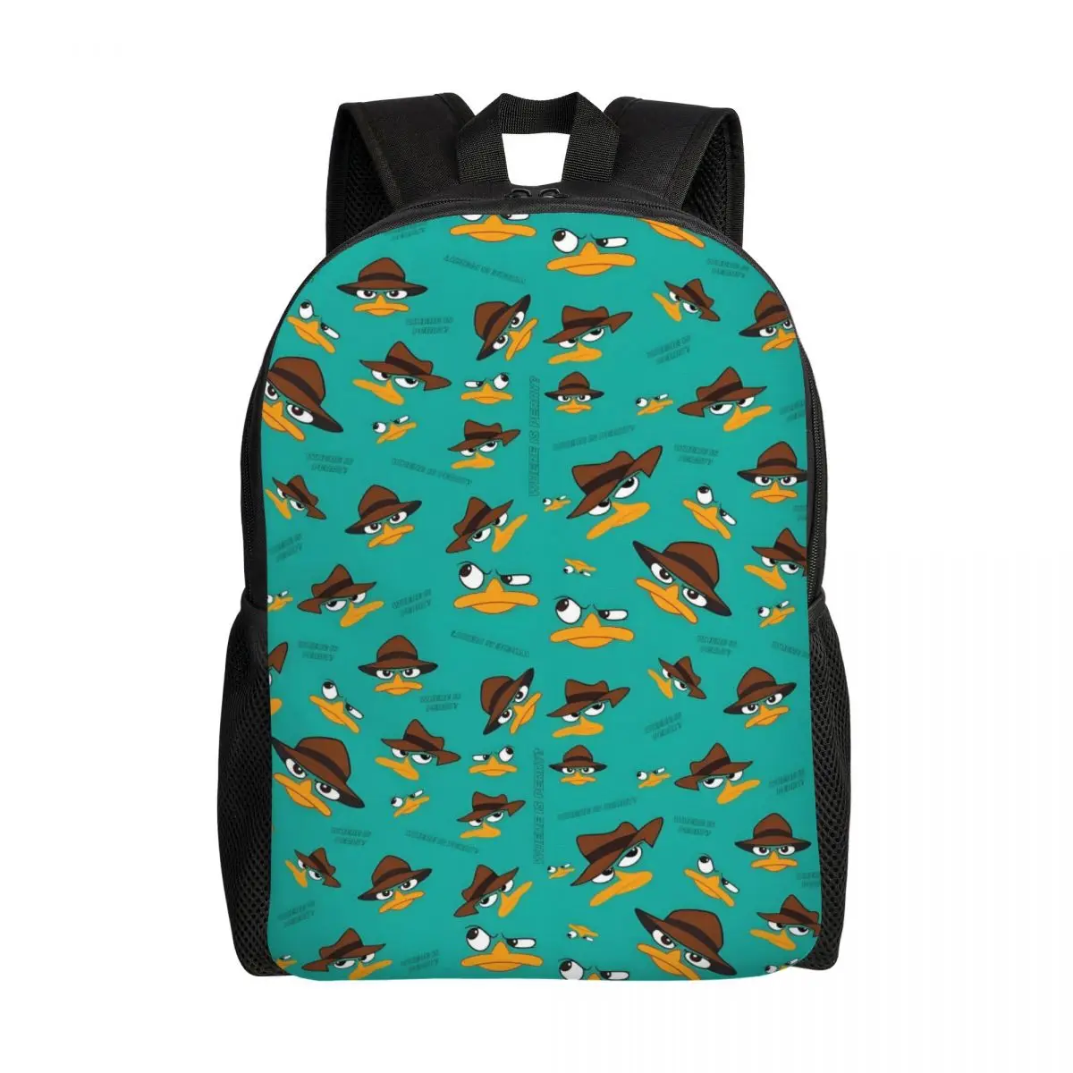 

Рюкзак аниме Perry The Platypus на заказ для мужчин и женщин, школьная сумка для книг, подходит для 15-дюймовых сумок для ноутбуков