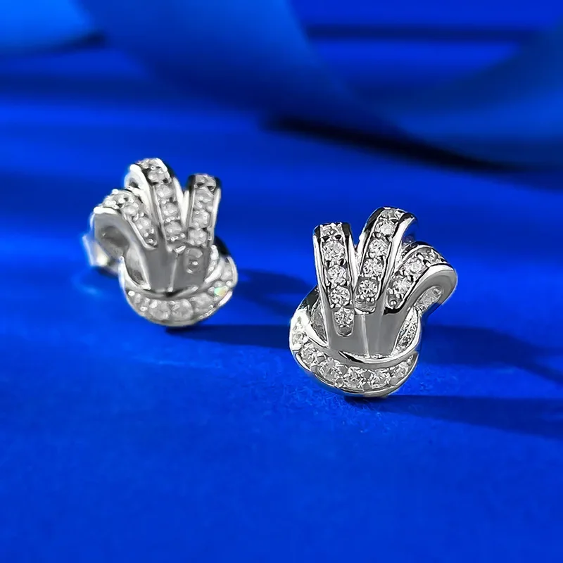 

New S925 pure silver new knot earrings fashionable commuting style inlaid earrings women's earrings Jewelry