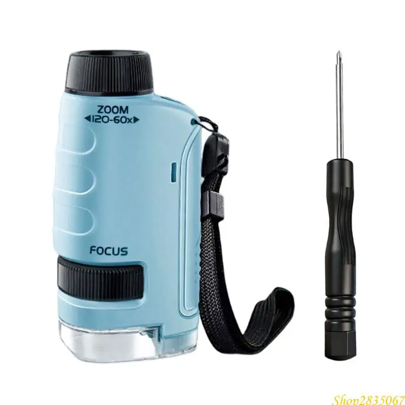 Portable Scientific Microscope 60-120X Easy Operation Lightweight Design for Students and Researcher 831F