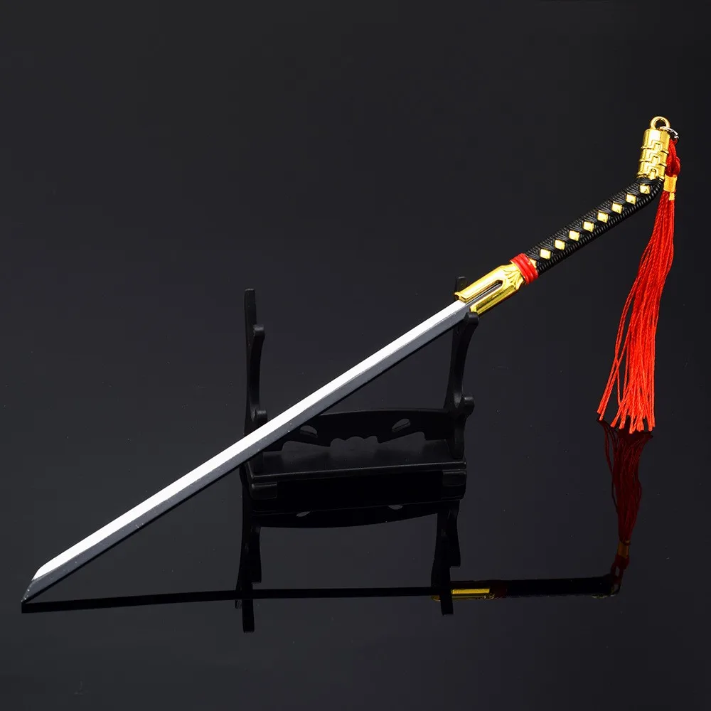 26cm Bleach Anime Replica Zanpakuto with Tassels Benihime Sword Model Kisuke Urahara 1:6 Action Figure Accessory Decoration Toys