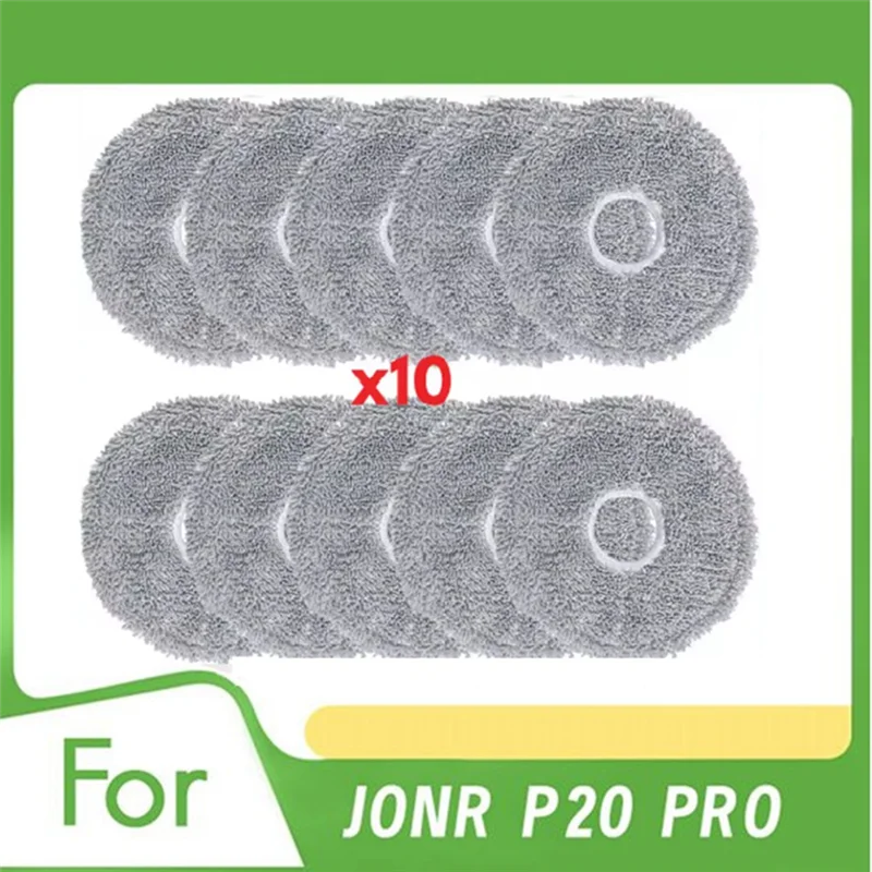 A02V-خرق التنظيف الاحتياطية 10 قطعة لملحقات وسادات الممسحة البديلة للمكنسة الكهربائية JONR P20 PRO
