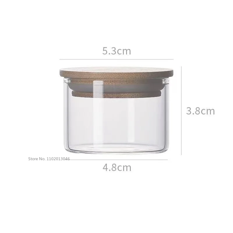 Portable Tea Box Universal Tea Storage Sealed Container Glass Jar with Bamboo Lid Kitchen Organizer Coffee Beans Box