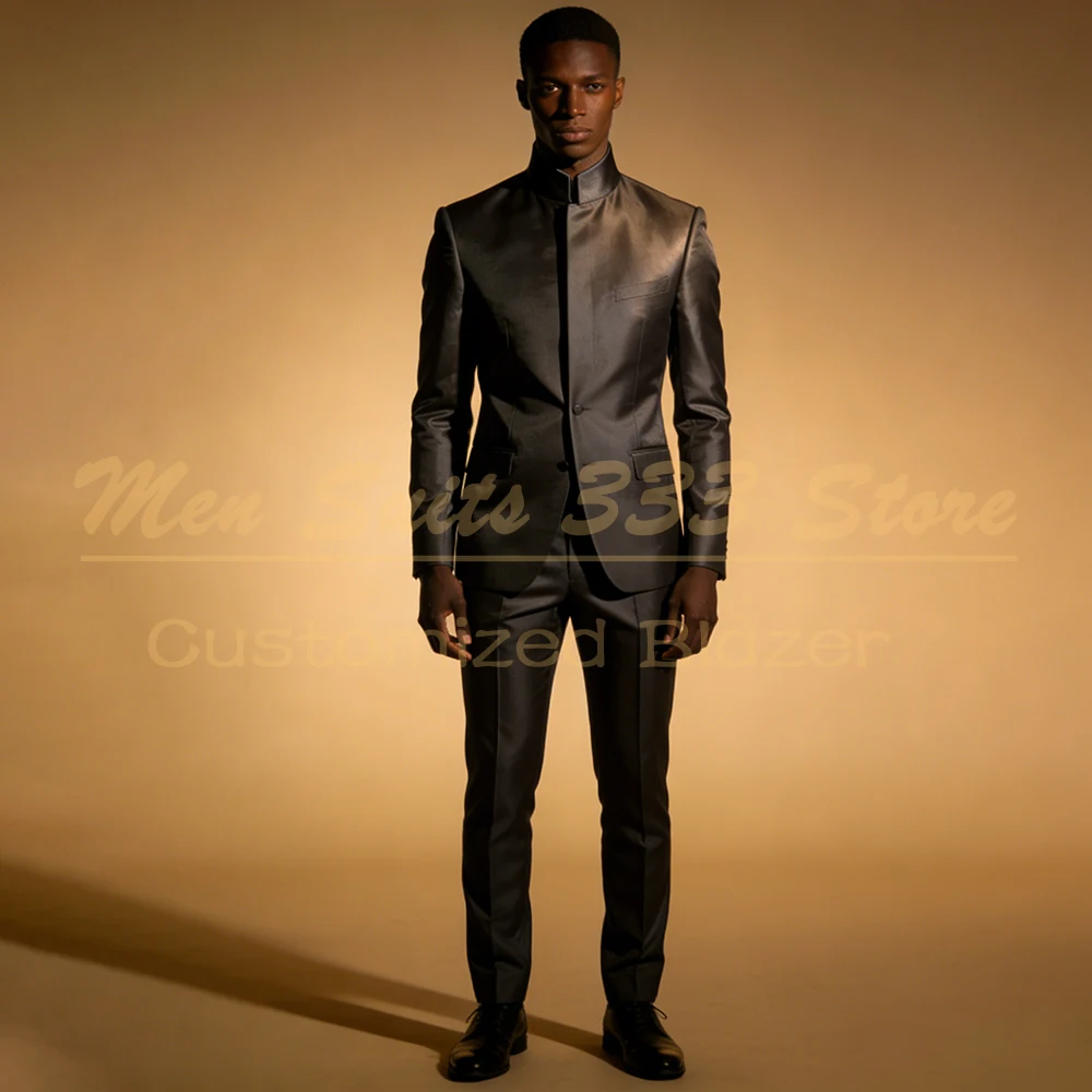 

Fashion Black Men's Suis Elegant Evening 2 Piece Jacket Pants Sets High Quality Male Clothing Bespoke Outfits Costume Homme