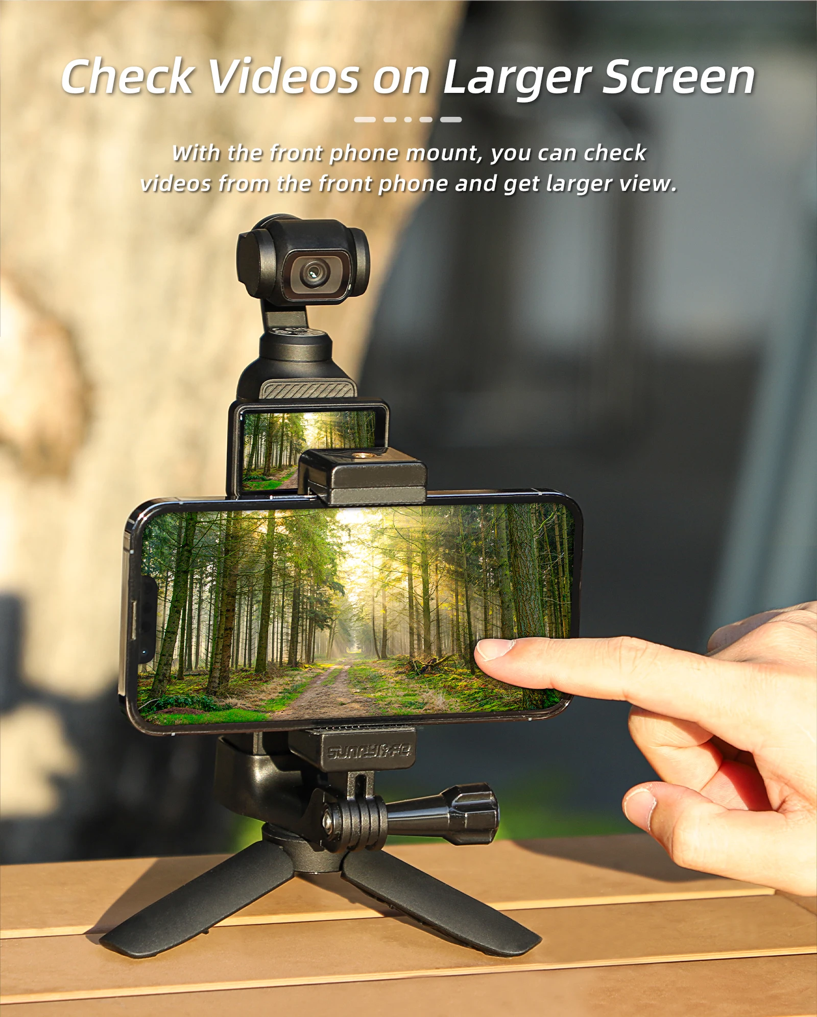 Sunnylife Front Phone Holder Clip for DJI Osmo Pocket 4 3 Handheld Shooting Bracket Expansion Adapter Camera Mount Accessories