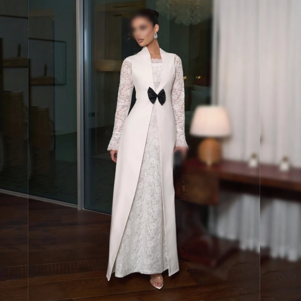 

Customized Formal Evening Dress Bow High Quality A-line Midi Dresses Bespoke Occasion Elegant Party Wedding Classic