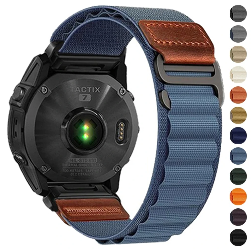 QuickFit 22mm 26mm Nylon Strap for Garmin Fenix E 8 47mm 51mm 7 7X 6 6X 5 5X/Enduro 3/Epix Pro/Instinct/Tactix 8 7 Alpine Band