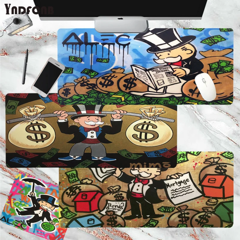 Dollar Alec Monopoly Mousepad Hot Large Gaming Mouse Pad XL Locking Edge Size For Gameing World Of Tanks CS GO Zelda