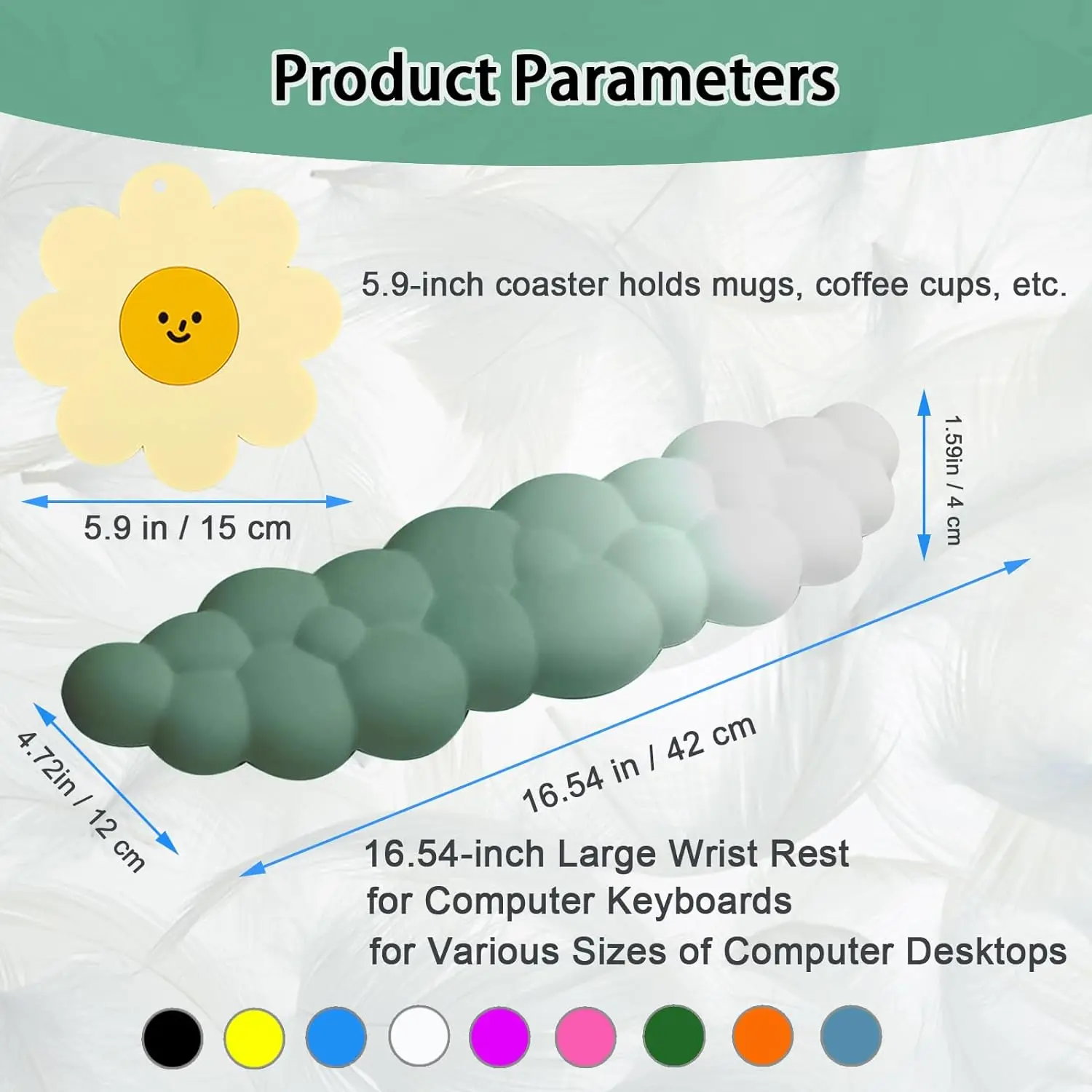 Wrist Rest Mouse pad Cloud Soft Memory Foam Wrist Support Cushion for Easy Typing Pain Relief Ergonomic Anti-Slip Wrist Rest