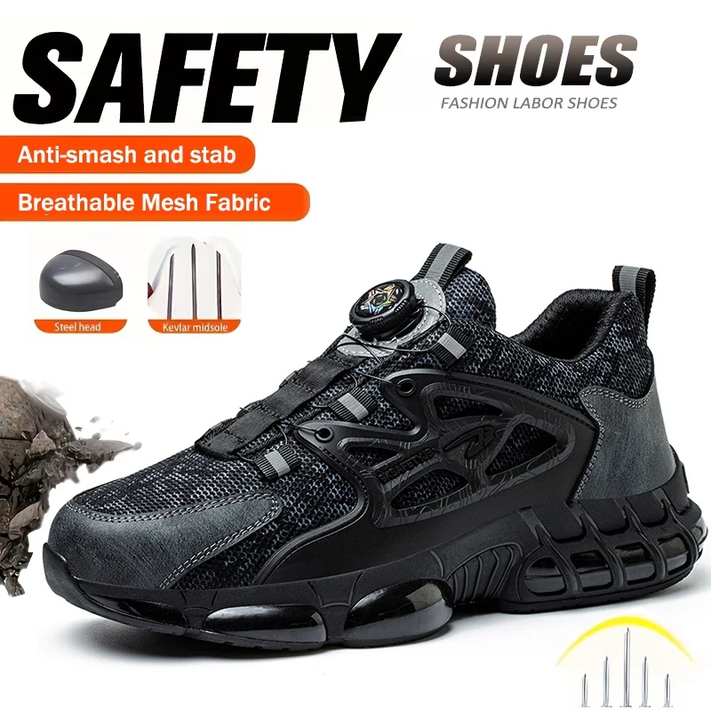 All Season Industrial Safety Shoes for Men Women Steel Toe Sneakers with Impact Resistant Steel Toe Cap Lightweight Comfortable Design for Construction Work Wear Resistant Durable for Daily Labor Full Sizes Perfect Labor Day Gift for Workers