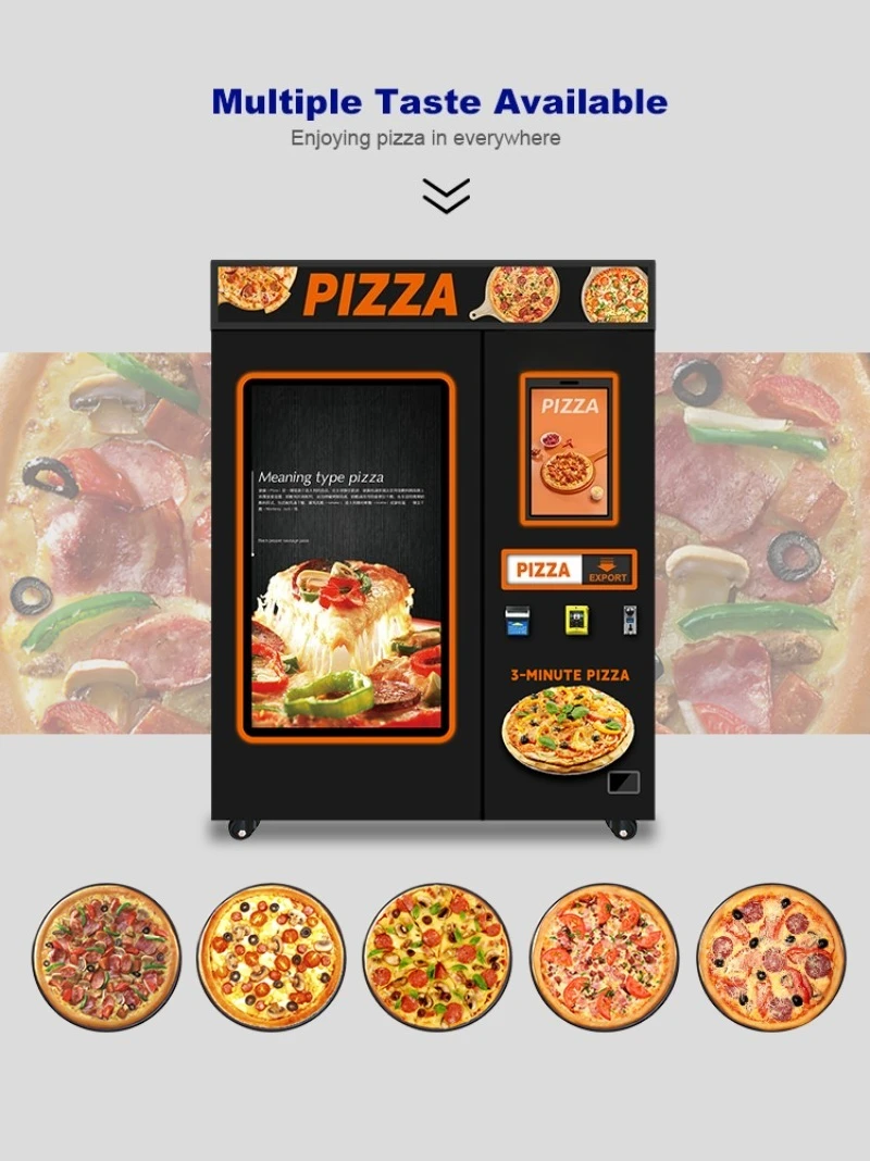 Быстрый и вкусный торговый автомат для мгновенной пиццы с различными опциями Самообслуживающийся автомат для продажи монет