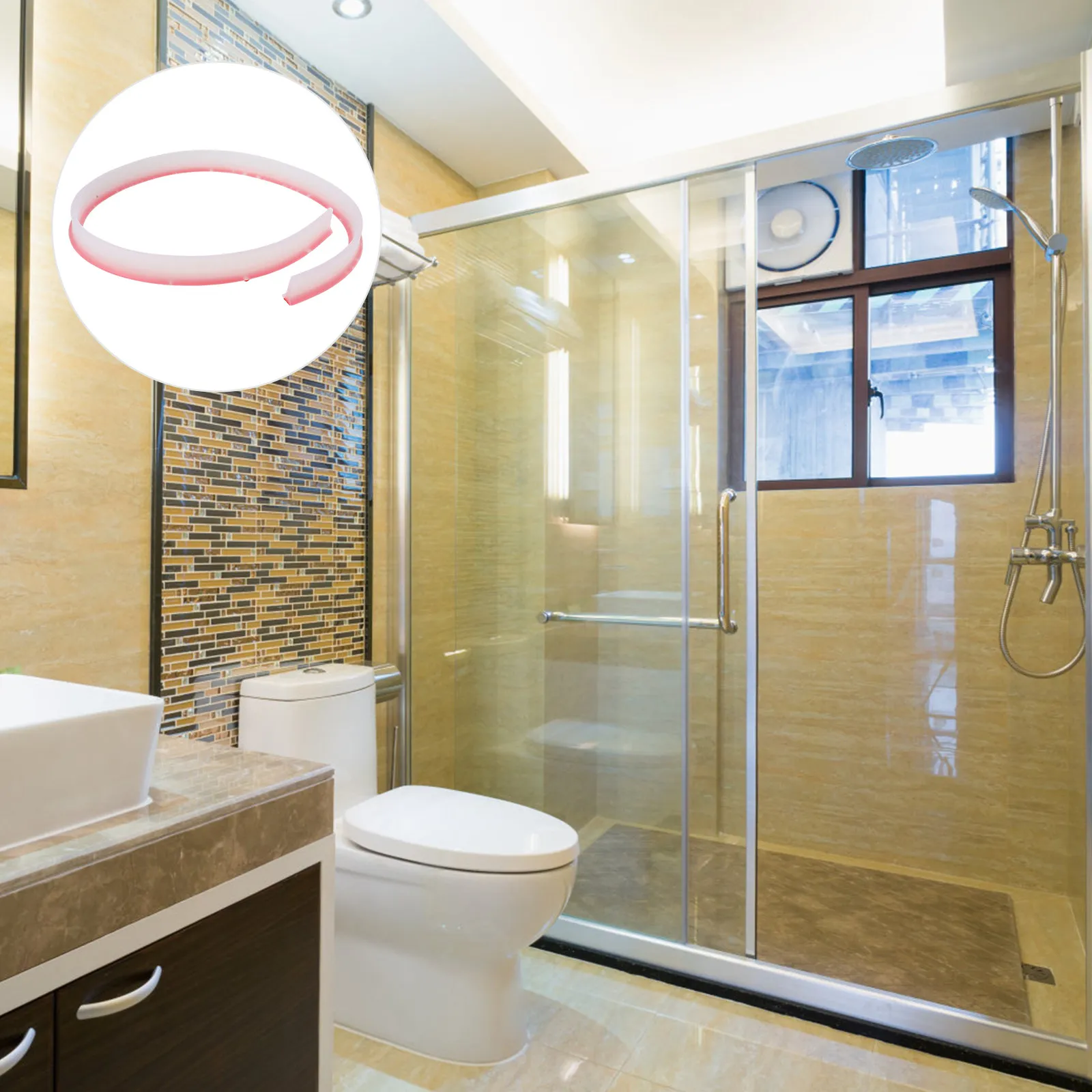 1Pcs Bendable Water Retaining Strip 1M Flexible Curved Bathroom Waterproof Barrier Shower Room Water Baffle Strip Wet Dry