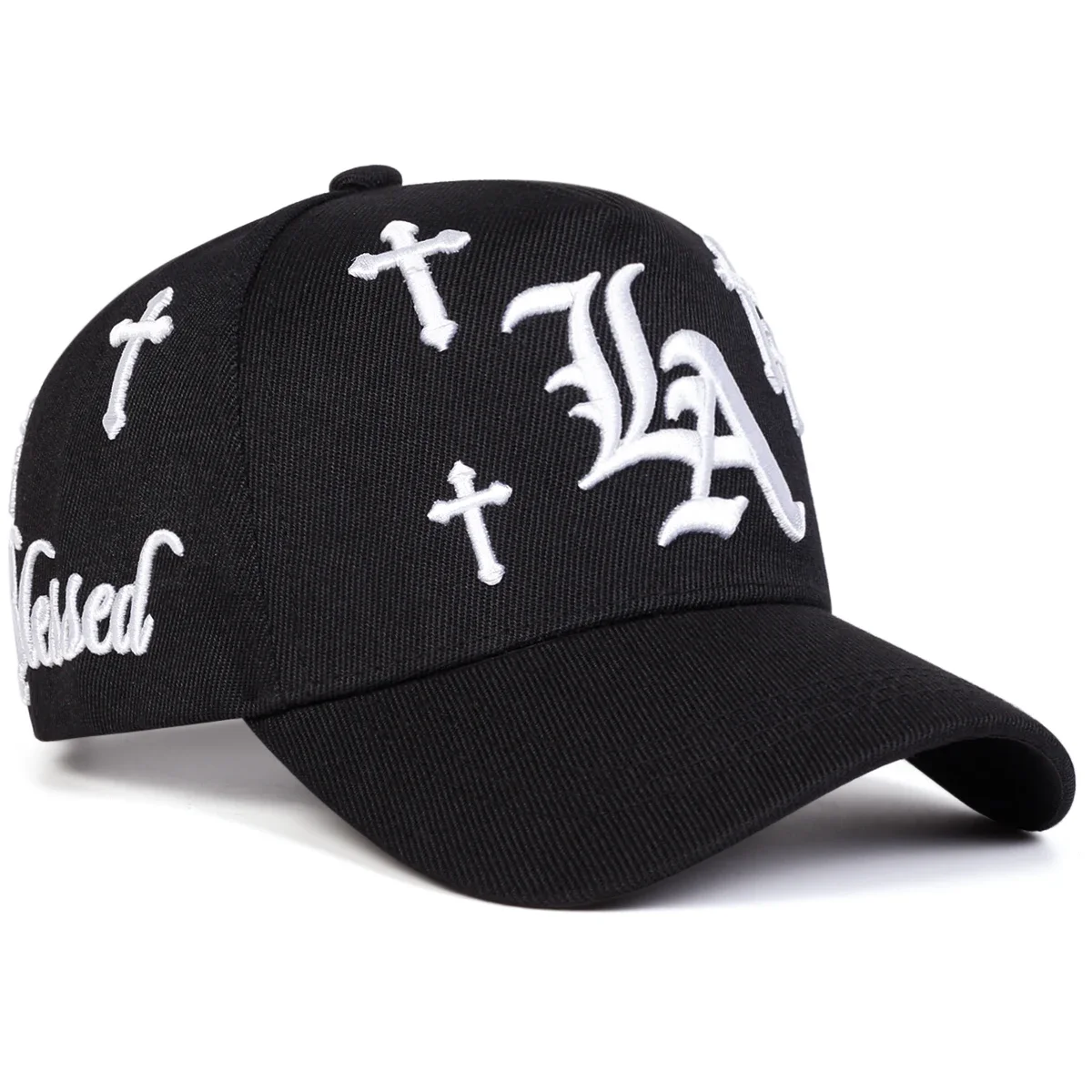 Unisex Gothic LA Cross Embroidery Baseball Caps Spring Autumn Outdoor Adjustable Casual Hats Sunscreen Hat Sports Cap